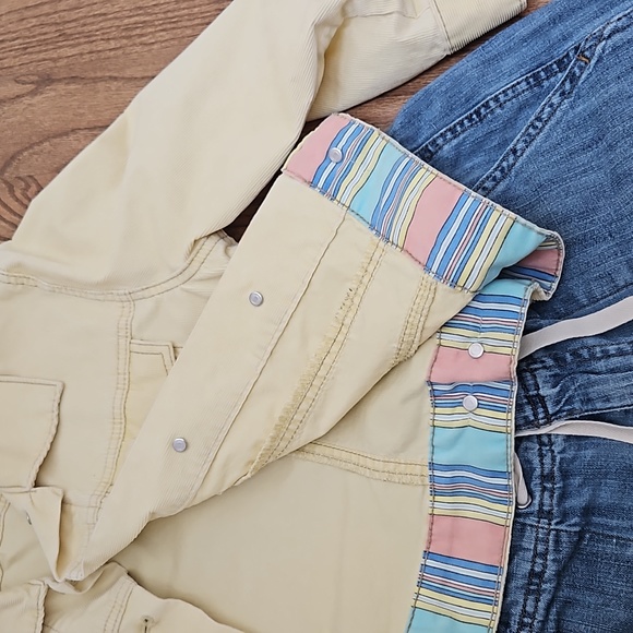 Gap Pale Yellow Corduroy Jacket Cropped Small - Picture 3 of 4